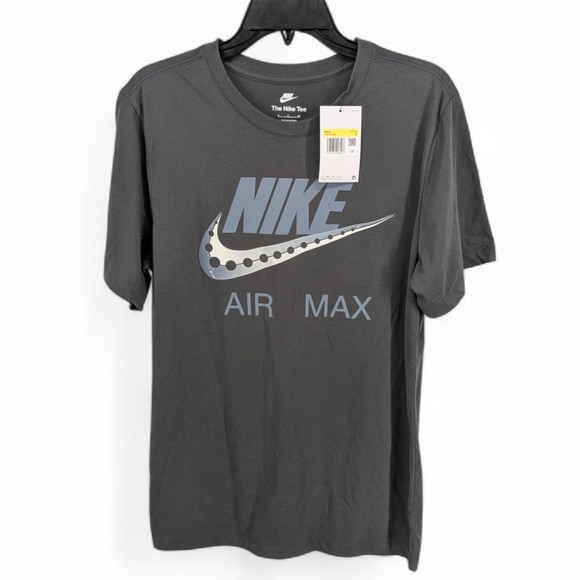 Nike Men's Sportswear Athletic-Fit Air Max Logo Print T-Shirt Cotton Gray S NWT - Picture 1 of 5